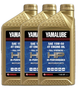 3x Pack YAMAHA Yamalube OEM Full-Synthetic 15W-50 HP Oil LUB-15W50-FS-12