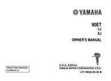 YAMAHA OEM Owner's Manual - 90ET(LJ/XJ) - LIT-18626-00-38 (1986) Models 90ETLJ-JD, 90ETLJ