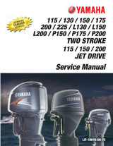 YAMAHA OEM Service Manual - 115/130/150/175/200/225hp 2 Stroke - LIT-18616-00-72