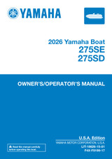 YAMAHA OEM Owner's/ Operator's Manual 2026 - 275SE/ 275SD - LIT-18626-15-81 Models FPT1800B-CA, FPT1800B-CAA, FPT1800B-CB, FPT1800B-CBA, FPT1800D-CA, FPT1800D-CAA, FPT1800D-CB, FPT180 0D-CBA