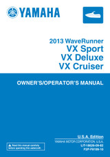 YAMAHA OEM Owner's/ Operator's Manual 2013 - VX Sport/ Deluxe/ Cruiser - LIT-18626-09-82 Models VX1100A-MA, VX1100A-MB, VX1100B-MA, VX1100B-MB, VX1100C-M