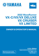 YAMAHA OEM Owner's Manual - VX-C / VX / VX Deluxe / VX Cruiser / VX Limited (MFG 2022) - LIT-18626-13-43 Models VX1050G-X, VX1050F-X, VX1050E-XA, VX1050D-XA, VX1050E-XB, VX1050D-XB, VX1050C-XA, VX1050B-XA, VX1050 C-XB