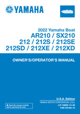 YAMAHA OEM Owner's Manual - AR210 / SX210 / 212 / 212S / 212SE / 212SD / 212XE / 212XD (MFG 2022) - LIT-18626-13-49 Models LBT1050B-XAP, LBT1050B-XAG, LBT1050B-XBP, LBT1050B-XBG, LBT1050A-XAP, LBT1050A-XAG, LBT1050A-XBP