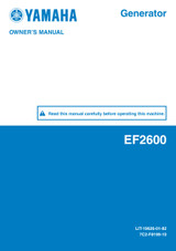 YAMAHA OEM Owner's Manual - EF2600 - LIT-19626-01-82 Models EF2600