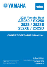 YAMAHA OEM Owner's Manual - 2021 AR250 / SX250 / 252S / 252SE / 252XE / 252SD - LIT-18626-12-95 Models BXT1800B-WP, BXT1800-WG, BXT1800A-WAP, BXT1800A-WAG, BXT1800ALWAP, BXT1800ALWAG, BXT1800A-WBP, BXT18 00A-WBG, BXT1800ALWBP, BXT1800ALWBG, BXT1800C-WA...