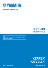 YAMAHA OEM Owner's Manual - 2019 YZFR3 - LIT-11626-32-26 Models YZFR3KB, YZFR3KL, YZFR3AKB, YZFR3AKW