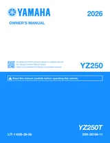 YAMAHA OEM Owner's Manual - 2026 YZ250 - LIT-11626-39-06 Models YZ250TSE, YZ250TL