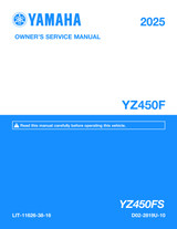 YAMAHA OEM Owner's / Service Manual - 2025 YZ450F - LIT-11626-38-16 Models YZ450FSL, YZ450FSME