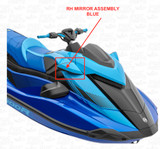 YAMAHA 2023 GP1800R HO RH Rear View for BLUE MIRROR Assembly F4P-U590D-60-00