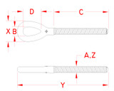 Suncor 316 Stainless Steel Turnbuckle Eye Left Hand UNC Forged P0106-LE07 P0106-LE08 P0106-LE10 P0106-LE13 P0106-LE16 P0106-LE20 P0106-LE25 P0106-LE25-1 P0106-LE32-1