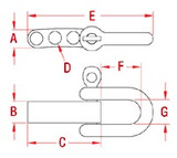 Suncor 316 Stainless Steel Bracelet Strap with Shackle 3/16" S0102-KT05