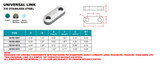 Suncor 316 Stainless Steel Universal Link S0100-0