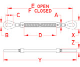 Suncor 316-NM Stainless Steel Forged Eye and Eye Turnbuckle FS S0107-EE