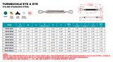 Suncor 316-NM Stainless Steel Forged Eye and Eye Turnbuckle FS S0107-EE