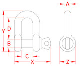 Suncor Chain Shackle FS With Screw Pin 316-NM Stainless Steel S0115-FS