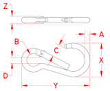 Suncor Spring Clip With Key Lock 316 Stainless Steel S0120-K