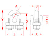 Suncor Wire Rope Clip FS Style 304 Stainless Steel S0122-FS