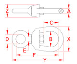 Suncor Fed. Spec. Chain Swivel 316 Stainless Steel S0128-FX