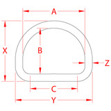Suncor "D" Ring 316 Stainless Steel S0139-X