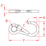 Suncor Spring Clip with Special Gate With Eyelet 316 Stainless Steel S0143-0