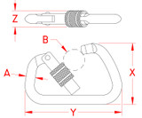 Suncor Extra Large Screw Lock Harness Clip 316 Stainless Steel S0149-0013