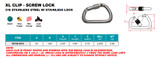 Suncor Extra Large Screw Lock Harness Clip 316 Stainless Steel S0149-0013