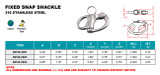 Suncor Fixed Snap Shackle 316 Stainless Steel S0158-0