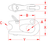 Suncor Rope Snap Shackle 316 Stainless Steel S0159-0