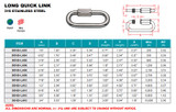 Suncor Long Quick Link 316 Stainless Steel S0160-LA