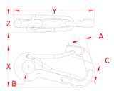Suncor Asymmetrical Wire Lever Harness Clip 316 Stainless Steel S0172-0
