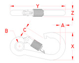 Suncor Screw Lock Spring Clip with Eye 316 Stainless Steel S0181-0