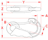 Suncor Poly Grip Harness Clip 316 Stainless Steel S0184-N