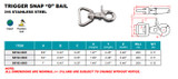 Suncor Trigger Snap "D" Bail 316 Stainless Steel S0192-0