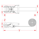 Suncor Wide Ratchet Assembly Endless Black 304 Stainless Steel S0202-EN