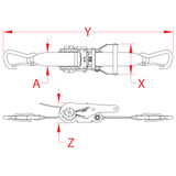 Suncor Wide Ratchet Assembly with Clips Black 304 and 316 Stainless Steel S0208-0