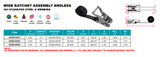 Suncor Wide Ratchet Assembly Endless Black 304 Stainless Steel S0208-EN