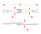 Suncor Ratchet Assembly with Clips 304 and 316 Stainless Steel S0204-0