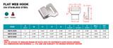 Suncor Flat Web Hook 304 Stainless Steel S0210-0