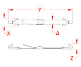 Suncor Cam Buckle Assembly with "J" Hooks 304 and 316 Stainless Steel S0205-JJ