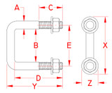 Suncor Trailer U-Bolt 304 Stainless Steel S0276-0