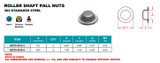 Suncor Roller Shaft Pall Nuts 304 Stainless Steel Pair S0278-00