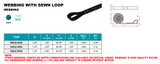 Suncor Webbing Assembly with Sewn Loop Black S0232-0