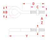 Suncor Unwelded Eye Bolt 316 Stainless Steel S0310-X