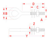 Suncor Welded Eye Bolt 304 Stainless Steel S0312-0