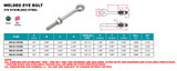 Suncor Welded Eye Bolt 316 Stainless Steel S0312-X