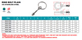 Suncor Plain Ring Bolt UNC 316 Stainless Steel S0331-0