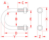 Suncor Standard U-Bolt UNC 304 Stainless Steel S0350-0