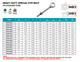 Suncor Heavy Duty Special Eye Bolt Set 316 Stainless Steel S0319-0