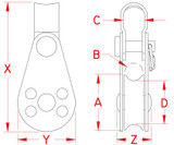 Suncor Pulley Block with Bracket 1" 304 Stainless Steel S0405-BR