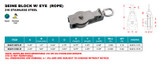 Suncor Seine Block with Eye Rope 316 Stainless Steel S0427-0-R